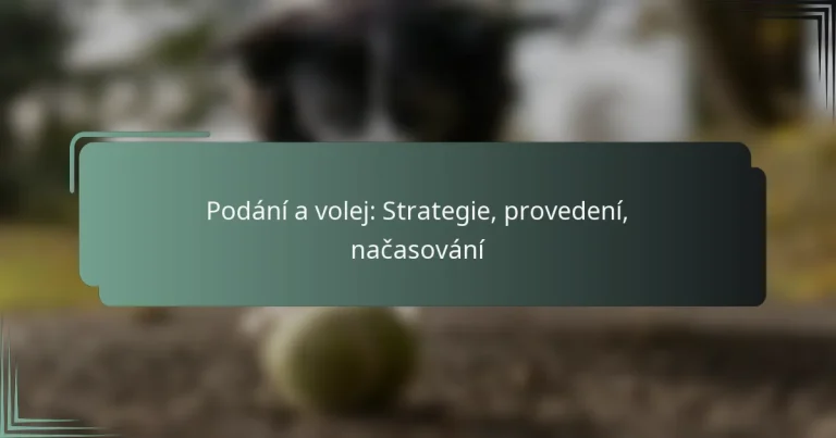 Podání a volej: Strategie, provedení, načasování