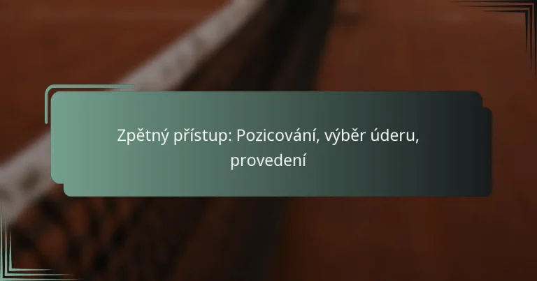 Zpětný přístup: Pozicování, výběr úderu, provedení