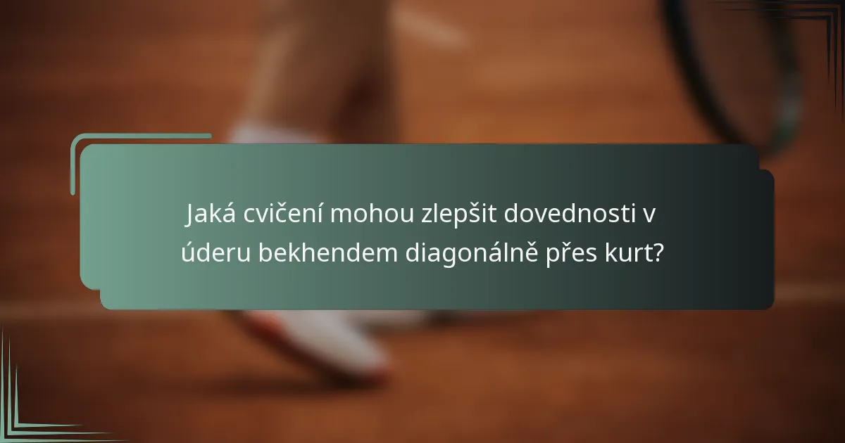 Jaká cvičení mohou zlepšit dovednosti v úderu bekhendem diagonálně přes kurt?