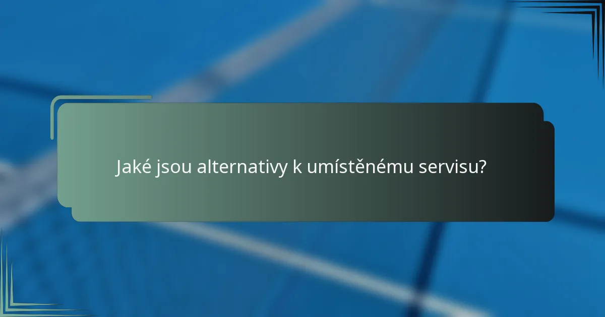 Jaké jsou alternativy k umístěnému servisu?